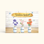 Personalised Family Garden Canvas Painting with Birth Flower and Name