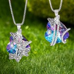 Personalisierte Geburtsmonat-Schmetterling Kette mit Herz-Kristall und Namen Gravur Geburtstag Jahrestag Muttertag Geschenk für Damen Mutter Oma