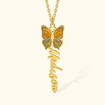 Personalizada Mes de nacimiento collar de mariposa con el nombre de regalo para ella