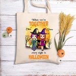 Personalisierte Halloween-Leinwandtasche Wenn wir zusammen sind, ist jede Nacht Halloween