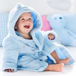 Peignoir Bébé en Polaire Personnalisés avec Nom Brodé Vêtements de Nuit Oreilles d'Ours Linge Bon pour la Peau Cadeau pour Nouveau-Né Nouvelle Maman