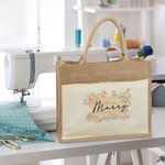 Henkilökohtainen Juutti Burlap varastointi Kangaskassi kahvoilla ompelu harrastajille