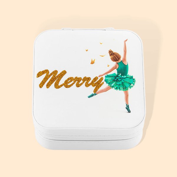 Boîte à bijoux en cuir personnalisée pour danseuse de ballet Ballerina pour femmes filles