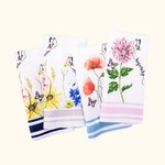 Mois de Naissance Personnalisé Fleur Fleuri Tissu Noms Serviettes Lot de 2