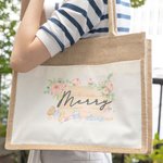 Henkilökohtainen Juutti Burlap varastointi Kangaskassi kahvoilla ompelu harrastajille