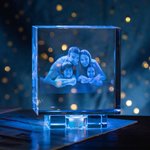 Cadeau commémoratif personnalisé en cristal avec photo 3D pour animaux de compagnie