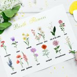 Mois de Naissance Personnalisé Fleur Fleuri Tissu Noms Serviettes Lot de 2