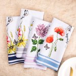 Mois de Naissance Personnalisé Fleur Fleuri Tissu Noms Serviettes Lot de 2