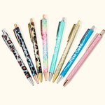 Personalisierte Glitter Regenbogen Leopard einziehbare Kugelschreiber mit Namen Satz von 2 Geburtstag zurück zu Schule Büro Geschenk für Lehrer Krankenschwester Kollege