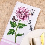 Mois de Naissance Personnalisé Fleur Fleuri Tissu Noms Serviettes Lot de 2
