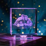 Cadeau commémoratif personnalisé en cristal avec photo 3D pour animaux de compagnie