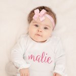 Personalized Baby Girl Name Ruffle Romper Cotton Coming Home Outfit