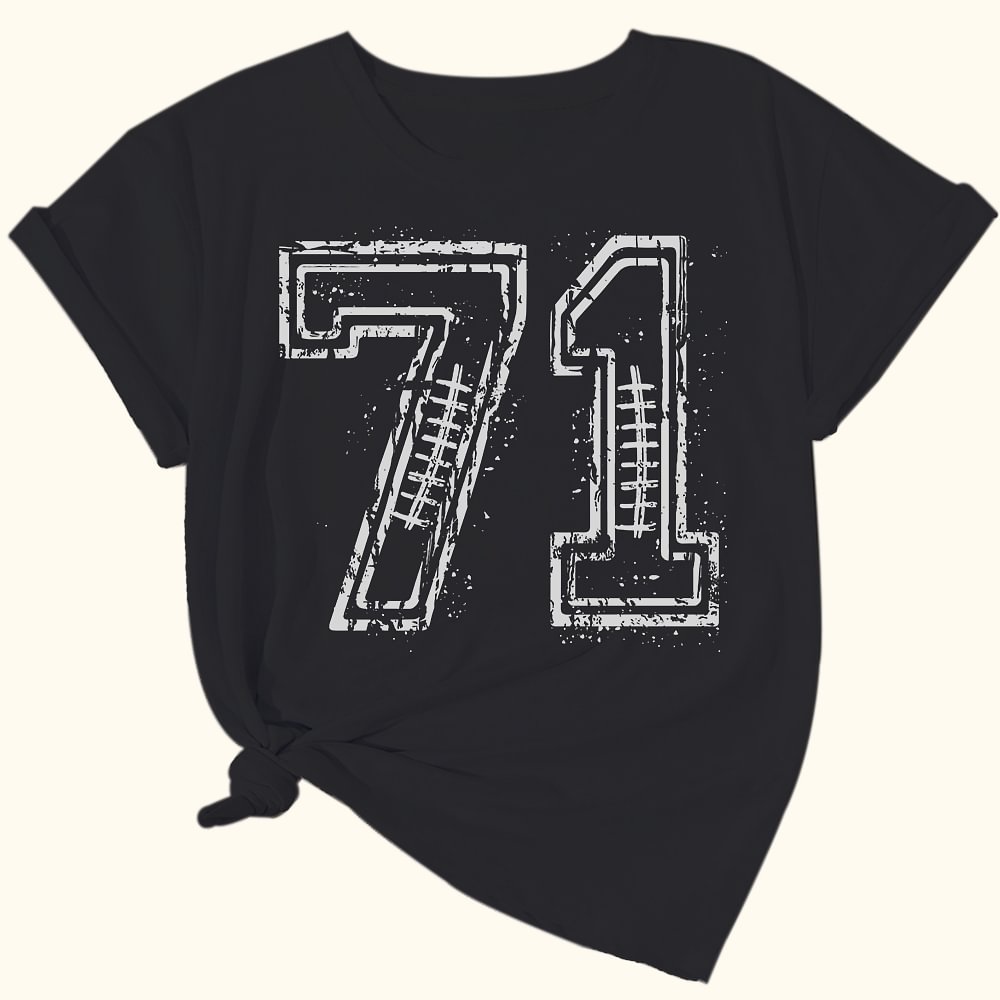 T-shirt Personnalisé avec Numéro de Rugby Vintage Cadeau pour Papa Maman Enfant