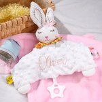 Personalized Lovey Baby Comforter Sleep Soother Security Blanket for Baby