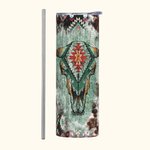 Gobelet en acier inoxydable avec couvercle et paille, personnalisé, tête de vache