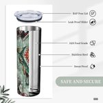 Gobelet en acier inoxydable avec couvercle et paille, personnalisé, tête de vache