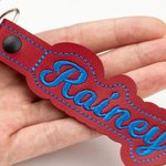 Personalisierte Stickerei Namensschild für Rucksack Gepäck Schlüsselanhänger