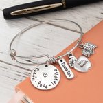 Personalised Teacher Bangle Appreciation Gifts for Teacher Day