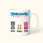 Personalized Family Mug Coffee Mug Rain Boots for Mother's Day and Father's Day Gifts