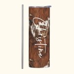 Personalisierte Rindsleder Becher mit Strohhalm Becher für Geburtstagsgeschenk