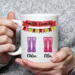 Personalized Family Mug Coffee Mug Rain Boots for Mother's Day and Father's Day Gifts