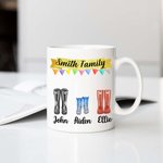 Personalized Family Mug Coffee Mug Rain Boots for Mother's Day and Father's Day Gifts