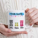 Personalized Family Mug Coffee Mug Rain Boots for Mother's Day and Father's Day Gifts