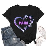 Personalized Colorful Heart Hand Print 100% Cotton T-Shirt Hoodie with Title and Kid Names Mother's Day Gift for Mom Grandma