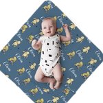 Personalized Classic Winnie The Pooh Swaddle Blanket with Name for Baby Shower Birthday Gift for Baby