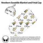 Personalized Classic Winnie the Pooh Baby Swaddle Blanket Set Gifts for Newborn