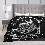 Personalized  Till Death Do Us Part Couple Skull Gothic Style Fleece Blanket Valentine's Day Gift for Couple