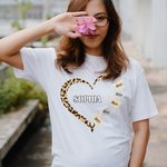 Personalised Heart Leopard Pattern Butterflies T-shirt and Hoodie