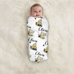Personalized Classic Winnie The Pooh Swaddle Blanket with Name for Baby Shower Birthday Gift for Baby