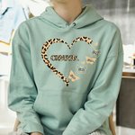 Personalised Heart Leopard Pattern Butterflies T-shirt and Hoodie