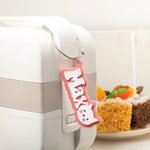 Porte-clés personnalisé en acrylique pour sac à dos avec étiquette et nom