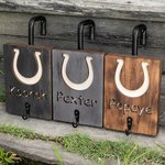 Custom Painted Horse Face Wooden Leash Holder