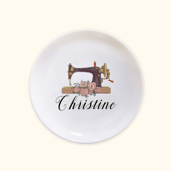 Personalised Magnetic Ceramic Pin Dish Gift for Sewing Lover