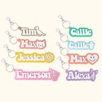Personalised Acrylic Backpack Tag Name Keychain