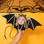 Personalized Face Photo Vampire Family Realistic Hanging Bat with String Home Garden Decoration Party Halloween Gift for Family