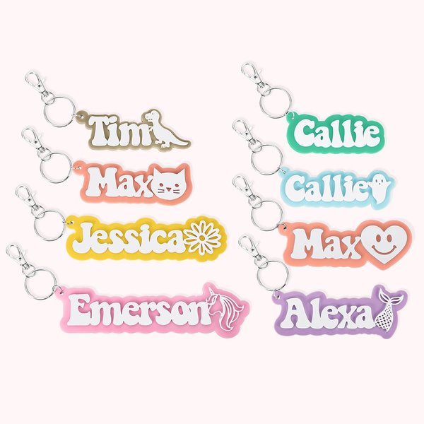 Acrylic Backpack Tag Keychain