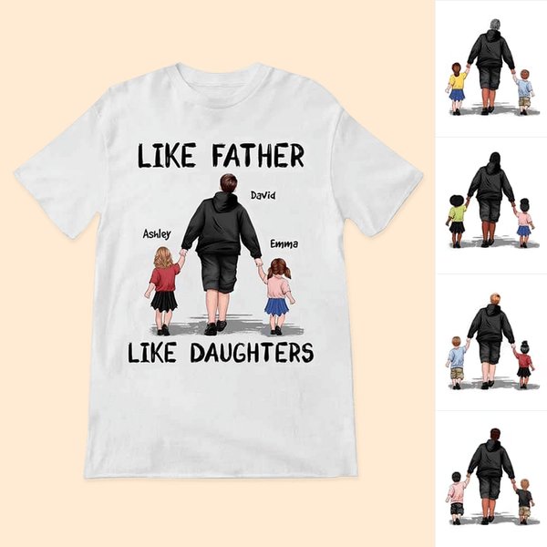 Henkilökohtainen kuten isä kuten lapset perhe paita huppari huppari paita Isänpäivä joulu kiitos lahja isälle