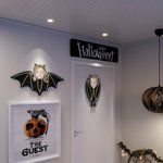 Personalized Face Photo Vampire Family Realistic Hanging Bat with String Home Garden Decoration Party Halloween Gift for Family