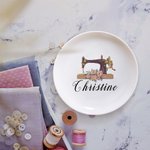 Personalisierte magnetische Keramik Pin Dish Geschenk für Sewing Lover