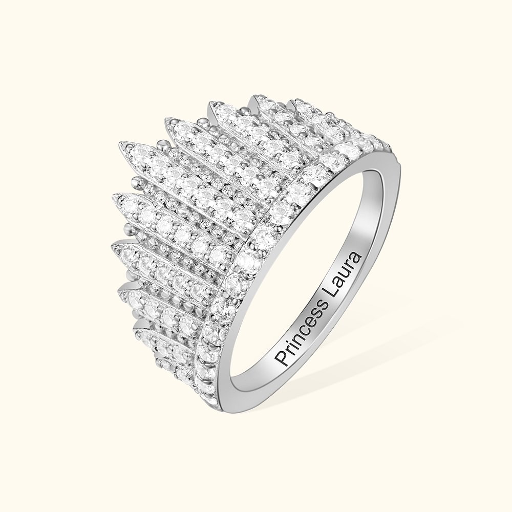 Bague personnalisée Anastasia Couronne de mariage