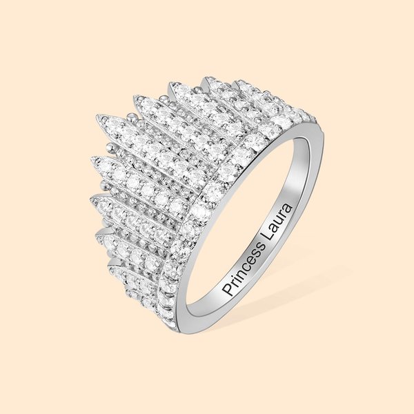 Personalised Anastasia Wedding Crown Ring
