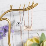 Personalized Cassette Music Tape Necklace Gift for Her