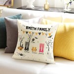 Personalisierte Familie Regen Boot Kissen werfen Kissen mit Namen der Familienmitglieder