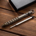 Personalised Retro Bolt Action Ball Point Pen with Engraved Name and Key Ring Decompression Stationery Gift for Man
