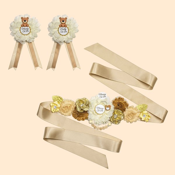 Personalized Boho Baby Shower Sash and Pin