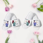 Personalized Best Friend Slippers Hair Clothing Drink Style 2 Pairs for Best Friend Gifts